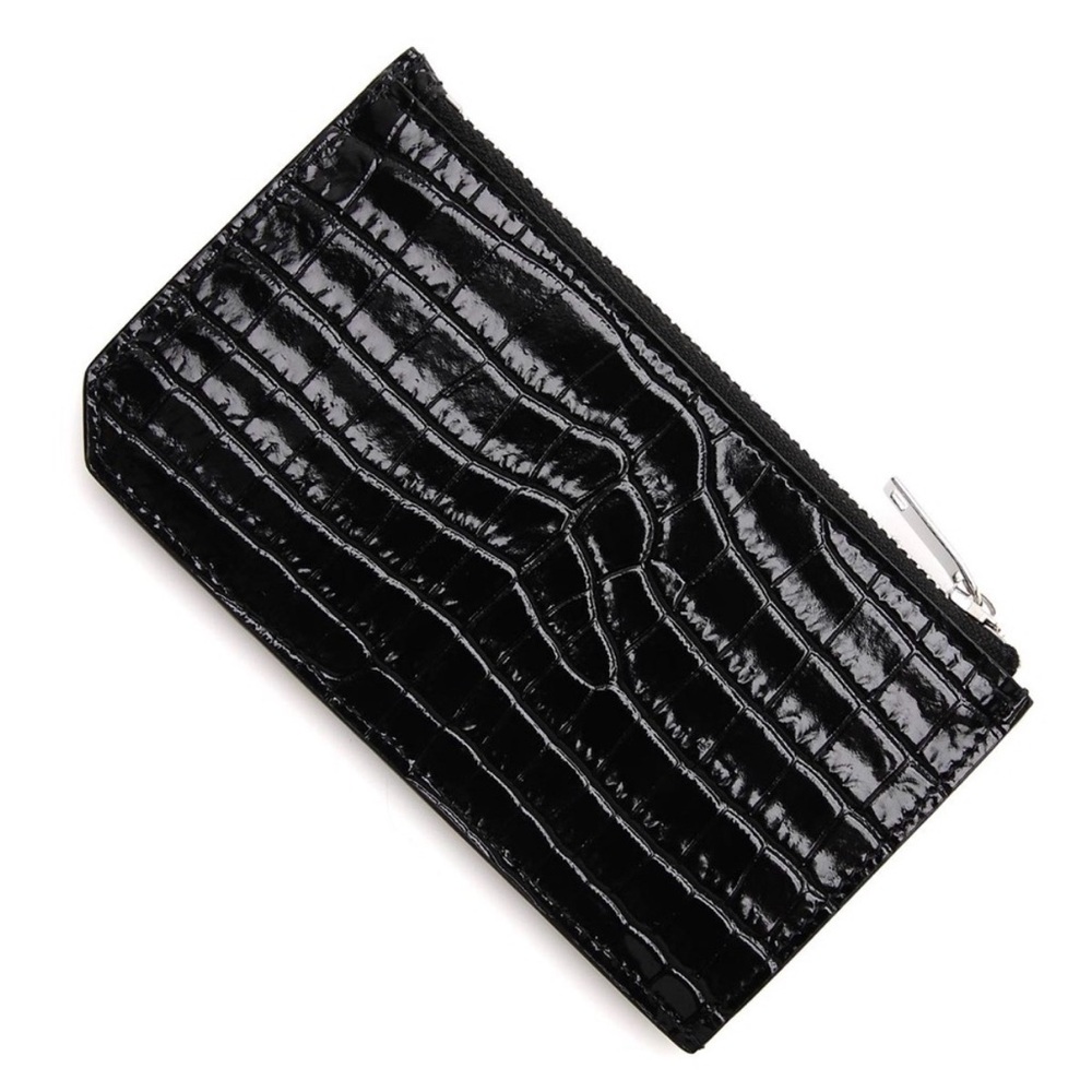 Saint Laurent Black Crocodile-Embossed Wallet - Picture 5 of 6